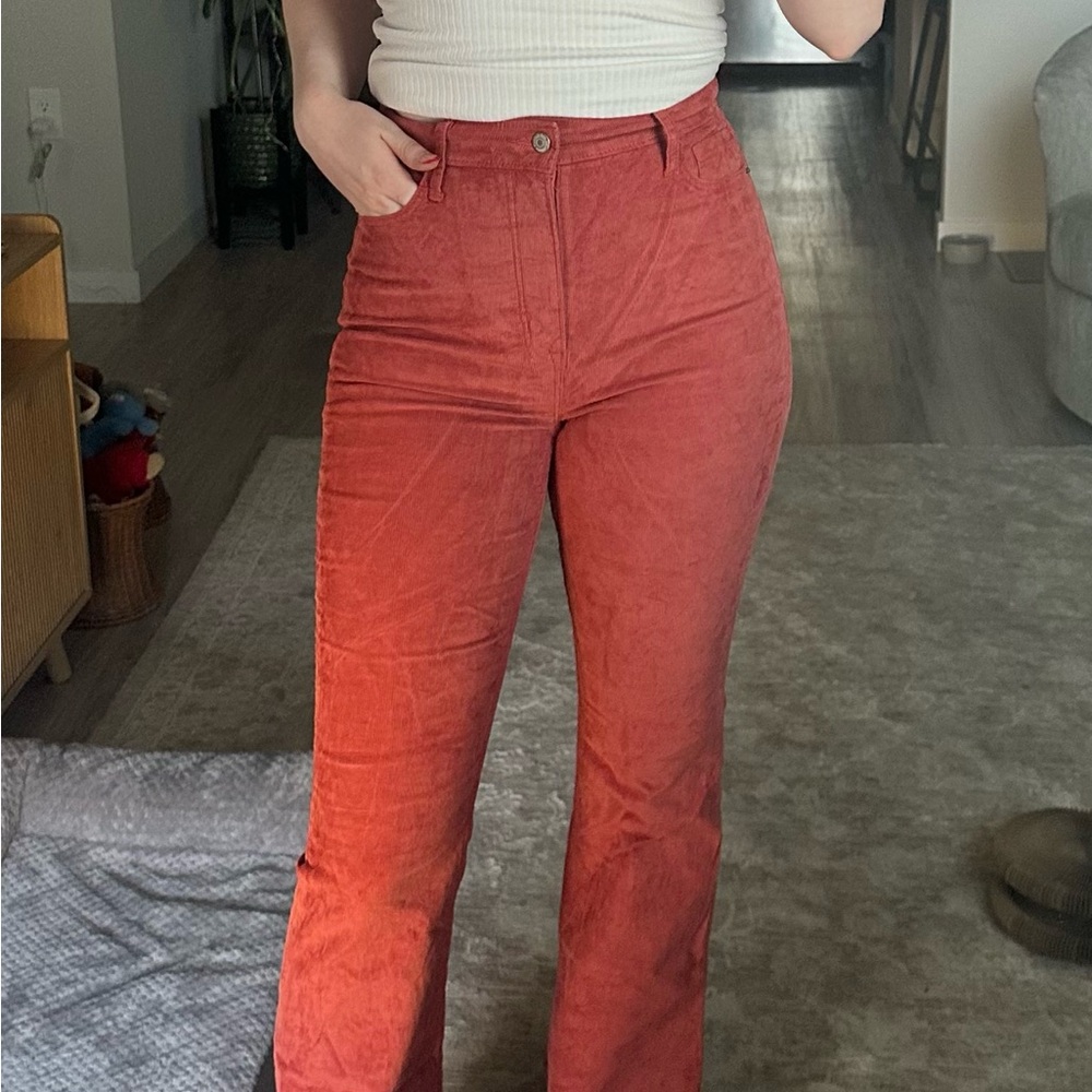 Women's High-Waisted Coral Flare Pants